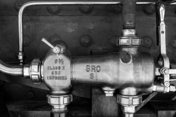 Grayscale of a Nostalgic Steam Train engine