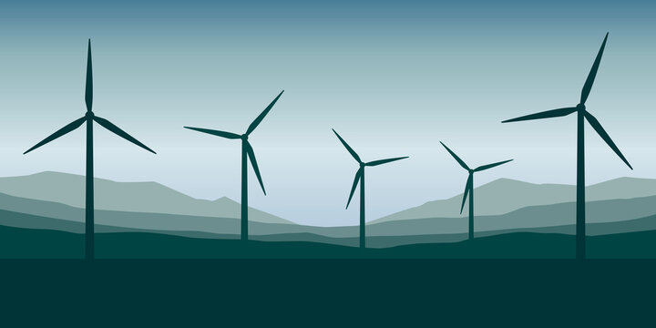 windmills silhouette nature landscape wind power energy
