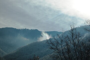 winter landscape in the mountains