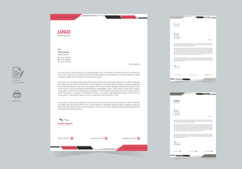 Abstract Corporate company modern letterhead design template 3 color bundle vector file