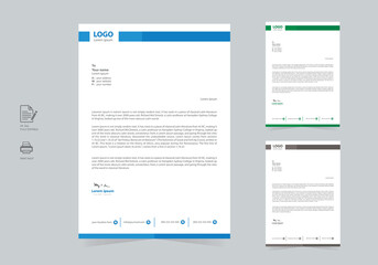 Professional and Abstract Corporate company modern Letterhead template set