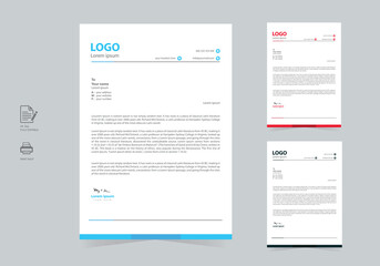 Fototapeta na wymiar Professional Minimalist Corporate company modern Letterhead template set