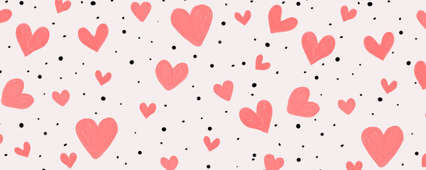 seamless background with hearts