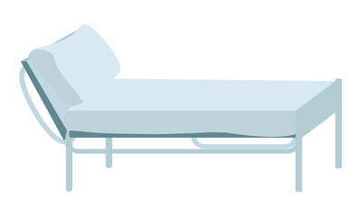 Medical exam table semi flat color vector object. Full sized item on white. Hospital table. Furniture for health care facility simple cartoon style illustration for web graphic design and animation