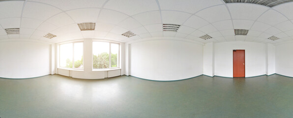 Spherical 360 degrees panorama projection, panorama in interior empty room in modern flat...