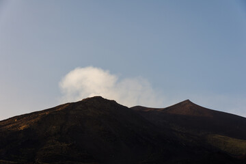 Beautiful shot of a mountain landscape under the clear skies in Etna, Catania, Sicily, Italy