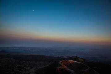 Beautiful shot of a mountain landscape under the clear skies in Etna, Catania, Sicily, Italy