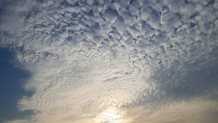 Beautiful white and blue sky.. Skyscape Photo.