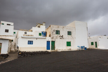 Fototapeta na wymiar Tenesar small coast village Lanzarote Canary Islands Lost Village During the volcanic eruptions it just about survived but became completely cut off. In recent years it has become accesible and after 