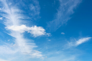 blue sky with white cirrus clouds