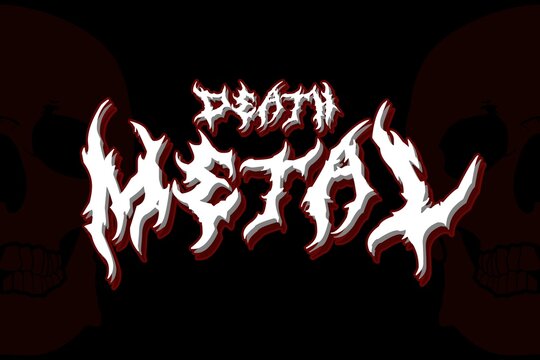 Death Metal typography, scary, horror, vector element