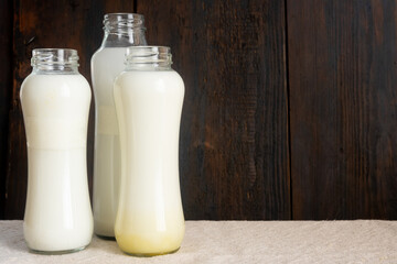 Vegetable milk. Pistachio, potato, rice and almond milk