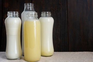Obraz na płótnie Canvas Vegetable milk. Pistachio, potato, rice and almond milk