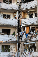 Residential building after Russian rocket attack on Kyiv
