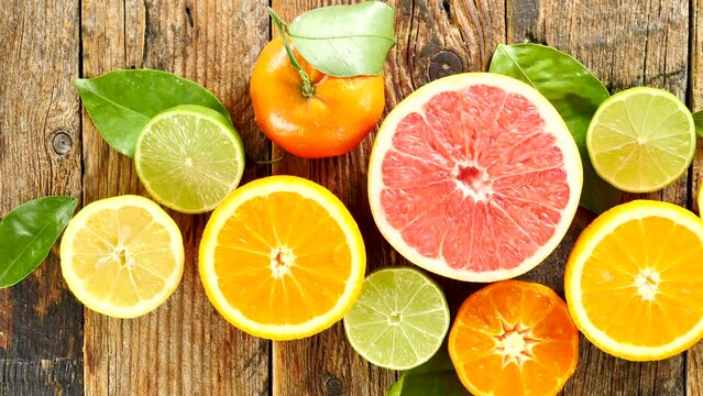 collection of citrus fruits- lemon, orange and grapefruit