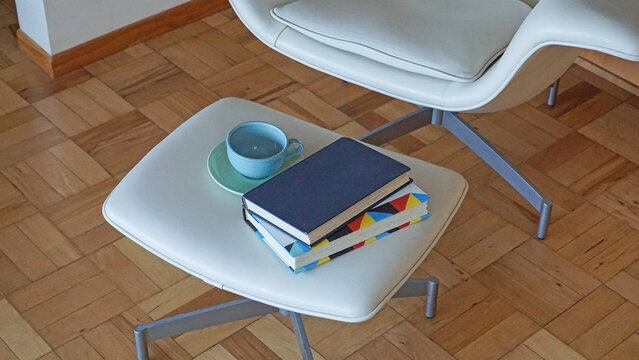 Modern home design, furniture, simple minimalist lifestyle concept, reading nook 