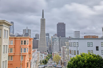 Fototapeta na wymiar San Francisco Landscape on Cloudy Day