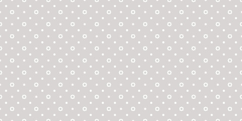 Vector subtle seamless pattern with small stars, suns, diamonds, dots. Abstract minimal light gray geometric texture. Simple minimalist background. Delicate repeat design for decor, cover, wallpaper
