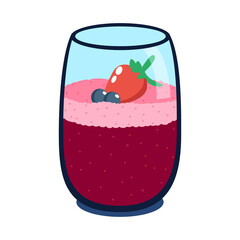 Obraz premium Isolated red fruit flan Gourmet dessert Sweet food Vector illustration