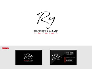 Brush RY yr Signature logo, Signature ry Letter Logo Design For stylish beauty luxury fashion brand and business card - obrazy, fototapety, plakaty