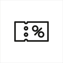 Coupon icon. Discount. Linear image. Simple flat vector illustration on a white background