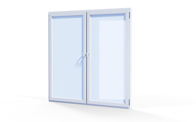 3d render window frame on white background