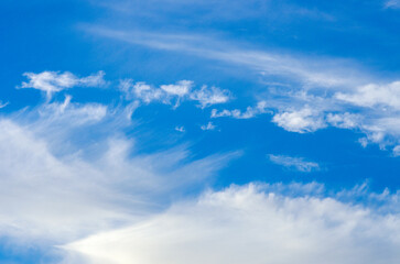 White clouds in blue sky