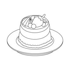 Isolated cake Gourmet dessert Sweet food Vector illustration