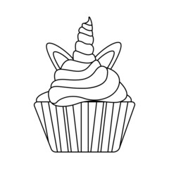 Isolated decorated cupcake Gourmet dessert Sweet food Vector illustration