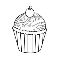 Isolated decorated cupcake Gourmet dessert Sweet food Vector illustration