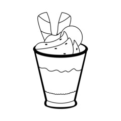 Isolated chocolate flan Gourmet dessert Sweet food Vector illustration