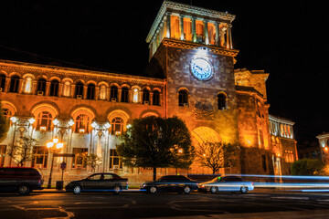 Fototapeta premium Government building on the central square of the city, Revolution Square in Yerevan. Armenia 