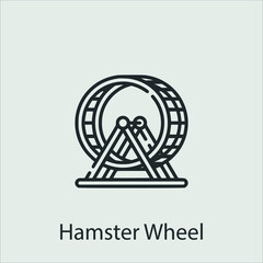 hamster wheel icon vector icon.Editable stroke.linear style sign for use web design and mobile apps,logo.Symbol illustration.Pixel vector graphics - Vector