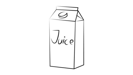 box with juice on a white background, illustration. a large cardboard box with a drink. eco-friendly packaging, care for the environment. natural juice in natural packaging
