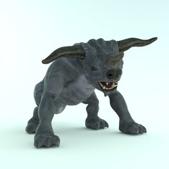 3d-illustration of an isolated alien bull