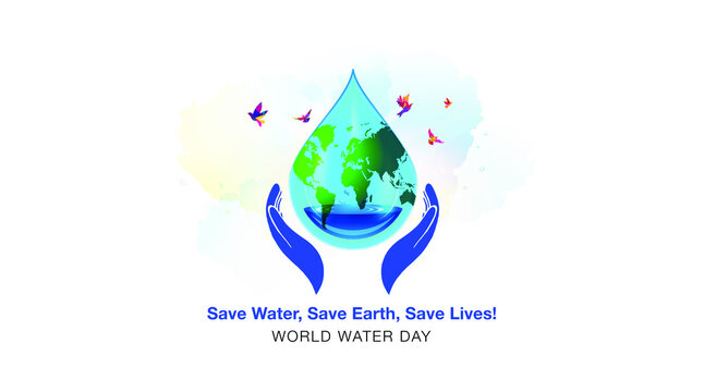 Creative Poster design for world Water day. save water or water conservation awerness banner