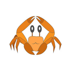 Isolated orange crab animated animals jungle vector illustration