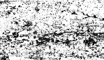 Small uneven spots and particles of debris. Abstract vector texture. Distressed uneven background. Grunge texture overlay with fine grains isolated on white background. Vector illustration. EPS10.