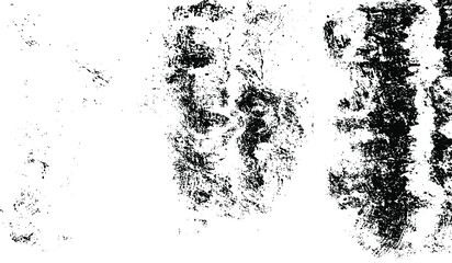 Monochrome texture composed of irregular graphic elements. Distressed uneven grunge background. Abstract vector illustration. Overlay for interesting effect and depth. Isolated on white background.