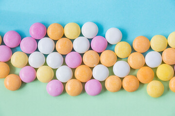 Candy on the colorful background