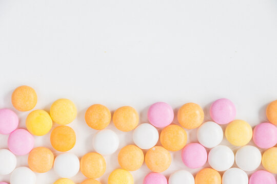 Candy on the white background