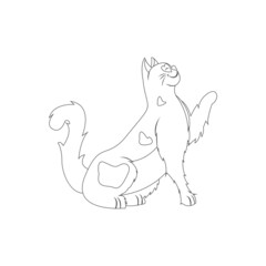 Isolated cat draw animated animals jungle vector illustration