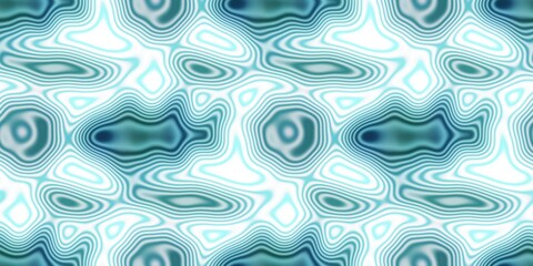 Fototapeta premium Soft blu water seamless puddle border pattern. Fresh organic wet pool drop edging trim background. Swirl ombre blue degrade blur ribbon strip. Wavy decor illustration for summer beach design banner.