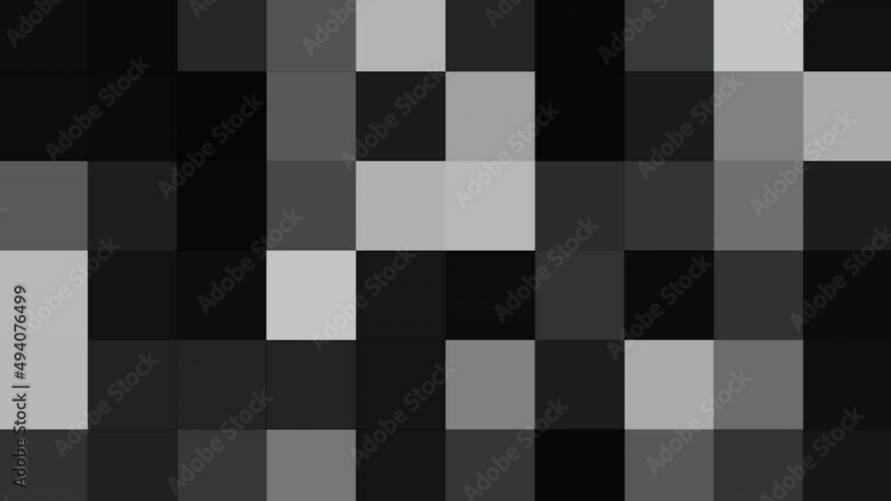 Poster gray background. motion.white black and gray background where squares with pixels in abstraction shi