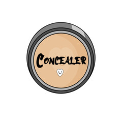 Isolated concealer cream women makeup beauty vector illustration