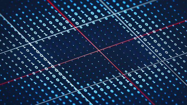 Numbers and binary, period of big data, 3d rendering.