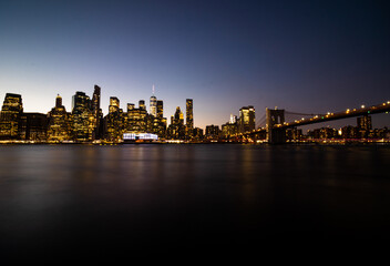 Fototapeta na wymiar Skyline of New York City at night