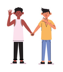 gay couple holding hands