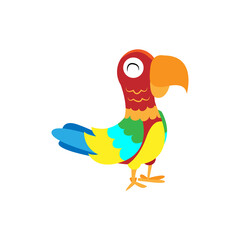 Isolated parrot bird animal fly nature wild vector illustration