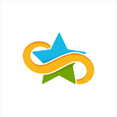 colorful star vector logo template